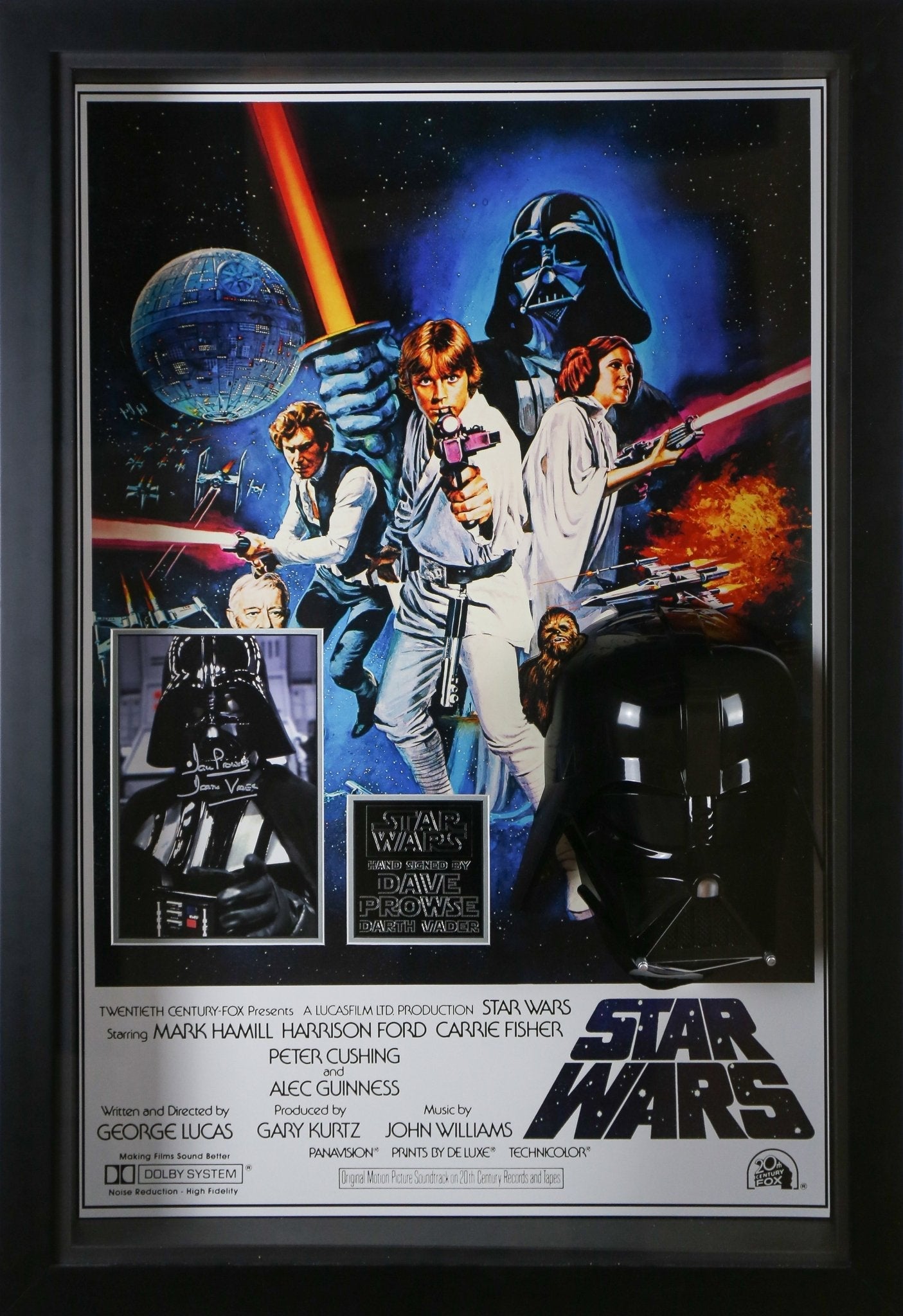 David Prowse Signed 12x8 Photograph Framed Display With Helmet - Memorabilia Framers Shop